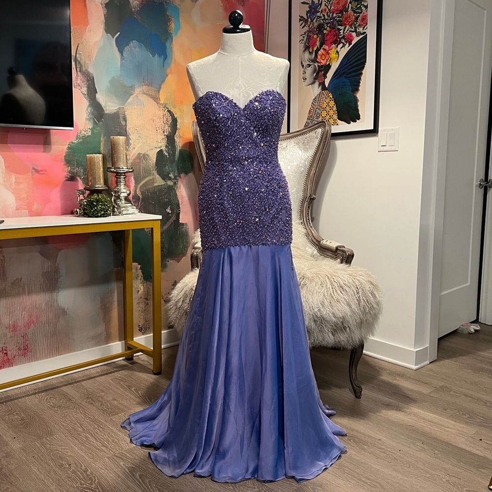 Sherri Hill Embellished Chiffon Gown sz4